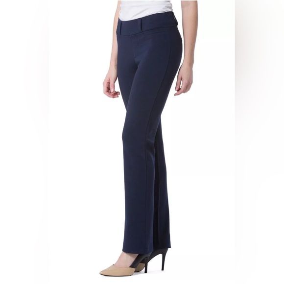 Fishers Finery pull- on ponte bootcut flare navy pants size M organic cotton - Picture 1 of 12